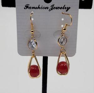 Fashion dangling simple rhinestone earrings
